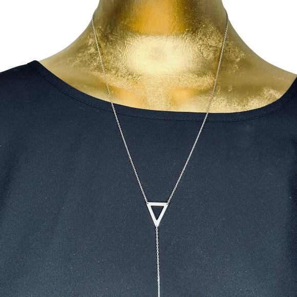 .925 Silver Triangle Y-Necklace - Picture 2 of 3